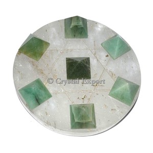 คริสตัลควอตซ์ตารางที่มีสีเขียว Aventurine ปิรามิดชุด - Product Image 1