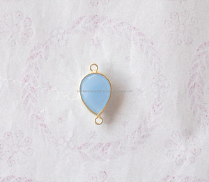 บลูแคลซีโดนี 925 เงินสเตอร์ลิงธรรมชาติหลายอัญมณีเครื่องประดับทําด้วยมือ BEZEL Birthstone ตัวเชื่อมต่อ BOHO - Product Image 1