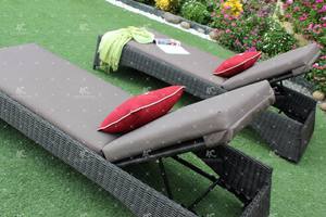 โพลีหวายชายหาดสระว่ายน้ำโรงแรมรีสอร์ทหรูกลางแจ้งผ่อนคลายขนาดเล็กเตียงอาบแดดหรูหราหวายกลางแจ้งเก้าอี้อาบแดด - Product Image 4