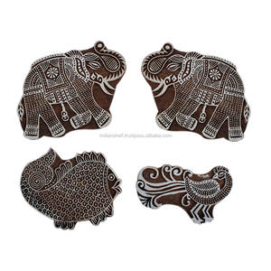 Ensemble de blocs d'impression textile en bois Vintage Mix Art décoratif artisanat blocs d'impression en bois - Product Image 1