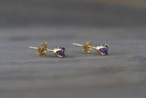 Bijoux indiens, boucles d'oreilles clous vintage en argent et améthyste, plaqué or/IR/argent/or OX, cadeau de fête, certifié par un tiers, Coszcalt - Product Image 6