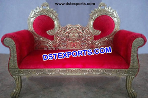 Muebles de madera tallados en plata para bodas, sofá de metal morado y plateado para bodas, fabricante de muebles metálicos para bodas indias en el Reino Unido. - Product Image 5