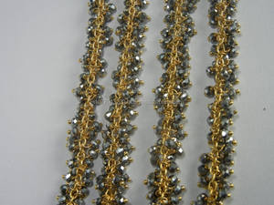 Cadena de piedras preciosas chapadas en oro de pirita China (Anguri) - Product Image 4