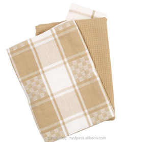 ผ้าขนหนูซับน้ำลายตาราง100% ผ้าฝ้ายลินินผ้าขนหนูชาห้องครัวดีไซน์ใหม่จากผู้ผลิตในอินเดีย - Product Image 1