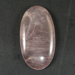 Cabochon ovale en Quartz Rose naturel, 2 pièces, 9.80 gms, 22x40mm, pierres précieuses - Product Image 3