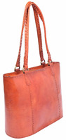 Sac fourre-tout vintage en cuir véritable fait main pour femme – Sac à main de luxe tendance, artisanal et cousu main – Idéal été-automne, portable et ouvert