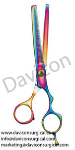 กรรไกรซอยผมสแตนเลสคุณภาพสูงระดับมืออาชีพ สีรุ้ง อุปกรณ์เสริมสวย โดย DAVICON ENTERPRISES - Product Image 3