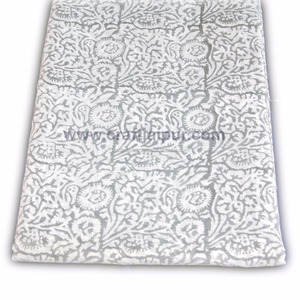Gray Sanganeri <b>Block</b> <b>Print</b> Cotton Fabric Lightweight Natural Dyed Voile Cloth Indian Style for Shirts Bags-for Girls/Boys - Product Image 4