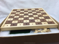 Set Catur Cina untuk Tunanetra Meja Permainan Kayu dengan Jam Catur untuk Penggunaan Dalam/Luar Ruangan Desain Lipat Kemasan Ramah Lingkungan