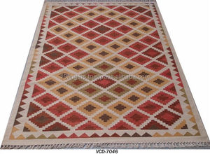 Alfombra Kilim Vintage de Alta Calidad, Exclusiva y de Lujo para Sala de Estar u Hotel, Alfombra de Área con Aspecto Vintage, 80% Lana, 20% Algodón, Reversible - Product Image 6