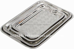 Plateau de service rectangulaire en acier inoxydable pour usage domestique pour le service des aliments - Product Image 3