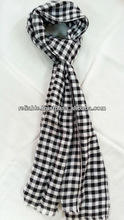 Trendy Mini Check Pattern Long Viscose <b>Scarf</b> <b>Set</b> Soft Cotton Adult Accessory Including <b>Hat</b> and <b>Gloves</b> - Product Image 3