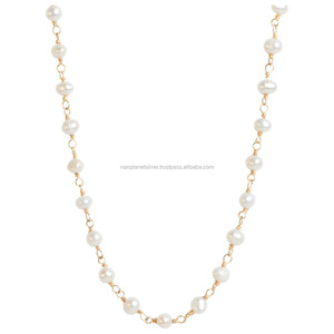 Collar de cadena de cuentas de piedras preciosas de perlas naturales Colección de collares de perlas Premium - Product Image 1