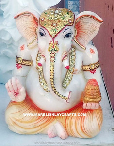 Estatua de Ganesha, hecho a mano, de mármol - Product Image 1
