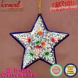 Adornos de Navidad pintados a mano, estrellas, multicolor - Product Image 2