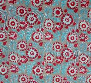 Handmade ผ้าฝ้ายพิมพ์ผ้า Jaipuri Sanganeri สิ่งทอจากอินเดีย - Product Image 1