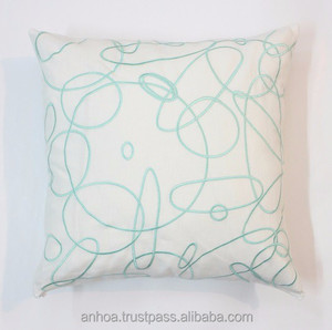 Cercle abstrait brodé housse de coussin