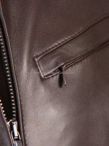 Blouson aviateur en cuir cousu fantaisie court pour femmes de qualité supérieure vêtements d'extérieur réversibles imperméables confortables et élégants pour l'hiver - Product Image 4