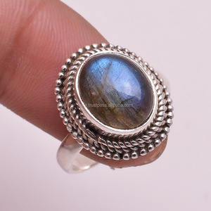 925 Sterling Silver <b>Labradorite</b> Gemstone <b>Ring</b> Handmade Antique Wedding Jewelry Bezel Setting - Product Image 1