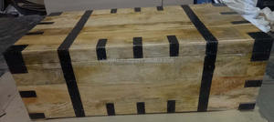 Estilo Industrial antiguo indio Mango madera Sandook tesoro utilidad juguetes herramientas paños coleccionables caja de almacenamiento - Product Image 3