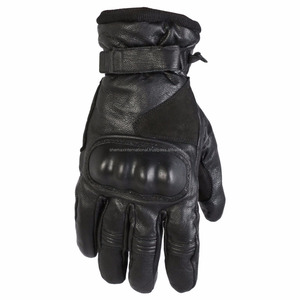 Shemax 2024 calidad superior Venta caliente personalizado al por mayor impermeable negro corto longitud cuero motocicleta guante con protección - Product Image 1