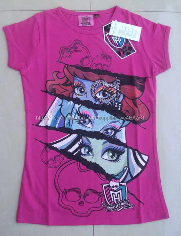 Последние дизайн майки, Девушки премиум qualty ситец футболки