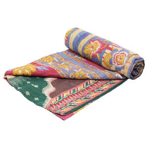 Indian Vintage Cotton <b>Kantha</b> Work <b>Quilt</b> / Throws / Gudari /Blankets Old Bedspread GD034 <b>Kantha</b> Work <b>Quilt</b> Indian Reversible - Product Image 1