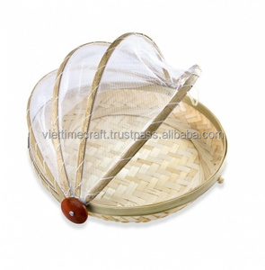 Vietnam bamboo fruit basket with net cover