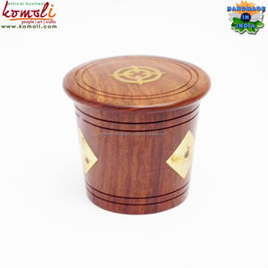 Matériel de teck original en forme de seau, boîte en bois inachevé, bricolage - Product Image 4