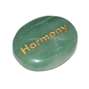 Pierre Aventurine Verte avec Harmonie Feng Shui Gravée Technique Sculptée - Product Image 1