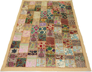 Hilo metálico de algodón multicolor Patchwork tapiz pared arte - Product Image 3