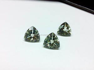 Natural Green Amethyst Trillion Cut Loose Gemstone - Product Image 3