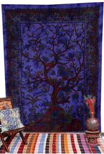 Indien arbre de vie tapisserie Hippie tenture murale couvre-lit bohème décoratif pique-nique couverture arbre tapisseries mur taille QUEEN - Product Image 4