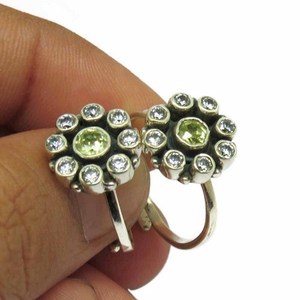 Shri Ashapura Jewels Gorgeous Green & White CZ Bezel Set Bohemian 925 Sterling <b>Silver</b> Gemstone <b>Toe</b> <b>Rings</b> for Wedding/Engagement - Product Image 3