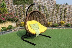 Poly vimini bellissimo relax all'aperto mini giardino altalena sedia mobili Rattan Egg chair mobili da giardino all'aperto-amaca - Product Image 2