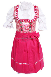 Traditional Dirndl Oktoberfest Costume Lady Bavarian National Green Plaid Clubwear Cosplay Carnival Halloween Fancy Party <strong>Dress</strong> - Product Image 2
