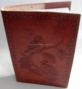 Diario de cuero B5 de diseño Vintage hecho a mano con pájaros en relieve de tapa dura, diario recargable térmico para escribir notas, regalo de oficina - Product Image 2