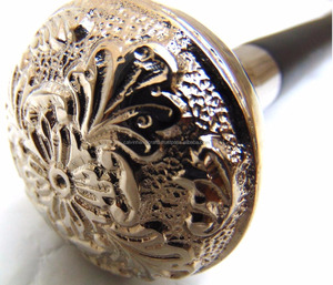 ไม้เท้าเดินออกแบบอย่างมีสไตล์ไม้เท้าทองเหลือง/ไม้เท้าโบราณที่สวยงาม/ไม้เท้าไม้เดินสีดำ - Product Image 1