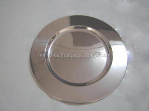 Nouvelle conception plaque de chargeur ronde en argent plats et assiettes occidentaux minimalistes en acier inoxydable pour la vaisselle à la maison et à l'hôtel - Product Image 4