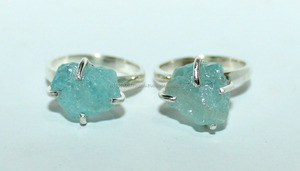 Haute qualité pierre naturelle précieuse aigue-marine 925 en argent Sterling à la main bague en pierres précieuses bijoux en gros quantité - Product Image 4