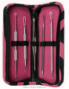 Meilleures ventes Top 5 pièces Kit d'outils pour le traitement de l'acné Extracteur d'imperfections Dissolvant de points noirs en acier inoxydable de haute qualité durable - Product Image 1