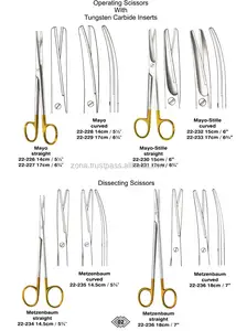 TC insertar tijeras Mayo/tijeras Metzenbaum/tijeras quirúrgicas fabricante