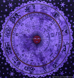 Astrologie indienne Hippie Tapisserie Bohème Mandala Zodiaque Horoscope Plage Yoga Tenture Murale pour Collège Dortoir Décor Imprimé - Product Image 3