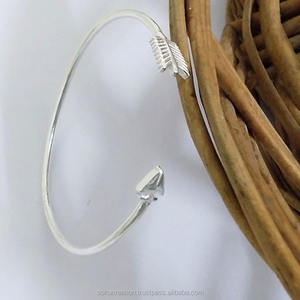 SOKU #3394, brazalete de flecha histórico de diseñador Chapado en plata, brazalete de joyería de latón en forma de bola de moda, brazalete chapado en oro - Product Image 1