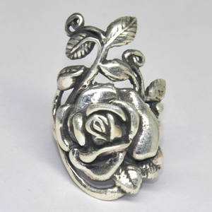 Anillo de plata simple de moda con diseño de flores Joyería fina elegante para niñas - Product Image 2