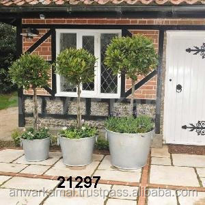 Pot en tôle galvanisée pour le jardin, la terrasse et le balcon en fleurs pour la décoration intérieure/extérieure - Product Image 2