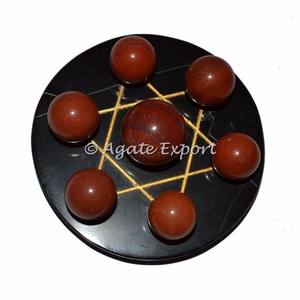 7 Bola de Aventurina de melocotón en la base de cuarzo rosa de la estrella de David para decoración y exportador de piedras semipreciosas - Product Image 6