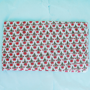 ผ้าฝ้ายพิมพ์ลายดอกไม้สีขาวสำหรับแฟชั่นฤดูร้อน เนื้อผ้าเบา นุ่ม เหมาะสำหรับตัดชุดเดรส เสื้อคุर्ติ และเสื้อผ้าบูติก - Product Image 1