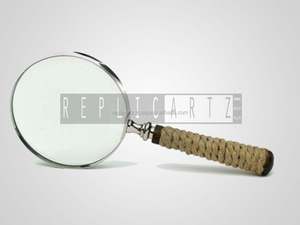 Loupe nautique vintage en laiton avec manche en bois, grand format, objet décoratif antique, ornement de bureau maritime pour la lecture - Product Image 4