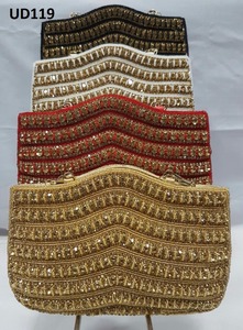 UD118 Indian Bridal Evening Fashion Handmade Ethnic Traditional Beaded Clutch Crossbody Handbag for Ladies Shopping Party - Product Image 2